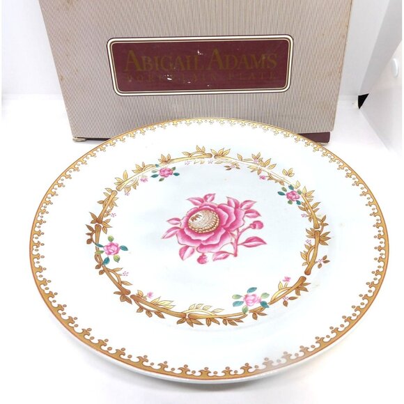 Collector Plate Abigail Adams 9" Porcelain Plate 22K Gold Trim W/Stand NOS - Picture 1 of 3